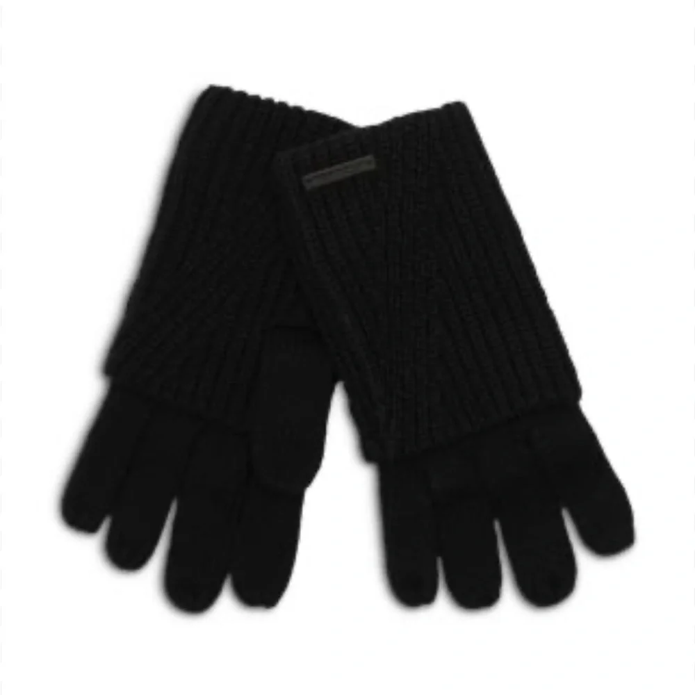 Allsaints Traveling Rib Foldover Gloves black  $59 new